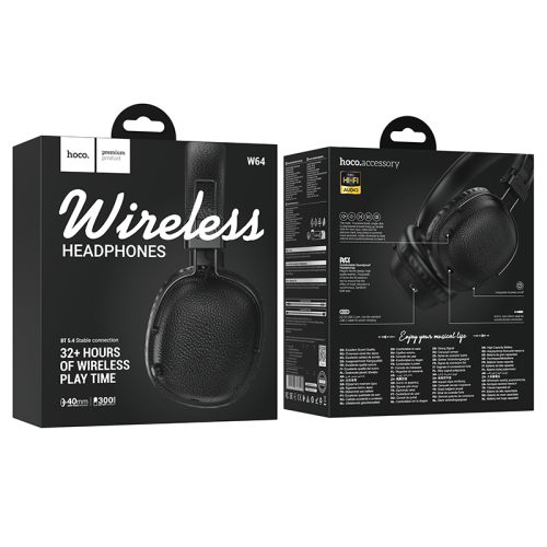 Бездротові Bluetooth навушники HOCO W64, Black, Box