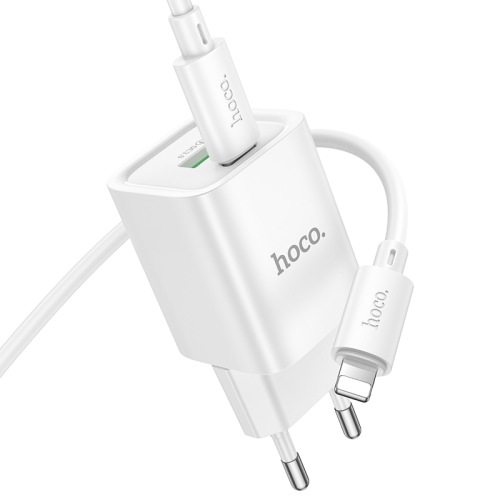 Набір СЗУ HOCO C149A + Type-C / Lighting кабель, 1xUSB+1xUSB-C, PD30W+QC3.0, кабель 1м, White, Box