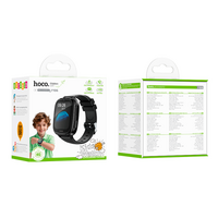 Дитячий смарт годинник Hoco Y106, 4G, GPS, Wi-Fi, HD камера, 1.83&amp;quot; HD-дисплей, дзвінки, відеодзвінки, голосові повідомлення, Black, Box