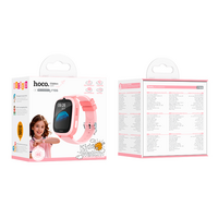 Дитячий смарт годинник Hoco Y106, 4G, GPS, Wi-Fi, HD камера, 1.83&amp;quot; HD-дисплей, дзвінки, відеодзвінки, голосові повідомлення, Pink, Box