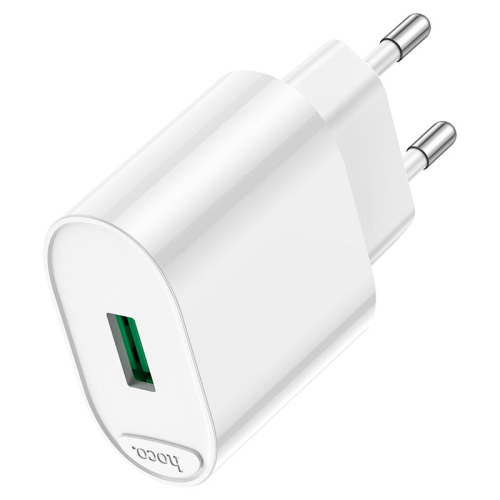 Набір СЗУ 110-240V HOCO C109A 1xUSB+ кабель Micro, 3.0A, кабель 1м, White, Blister