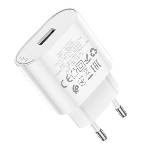 СЗУ 110-240V HOCO C109A 1xUSB, 2.1A, White, Blister