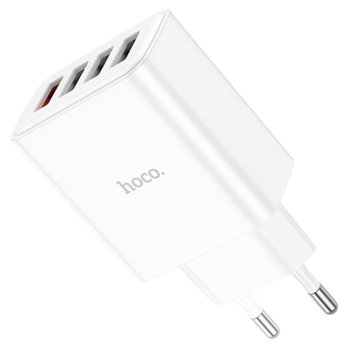 СЗУ 110-240V HOCO C102A 4xUSB, QC3.0, White, Blister