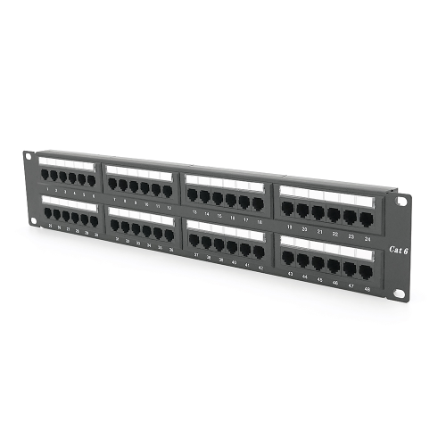 Патч-панель 48 порту UTP DUAL кат 6Е 19&amp;quot; 2U не екранована чорна Q20