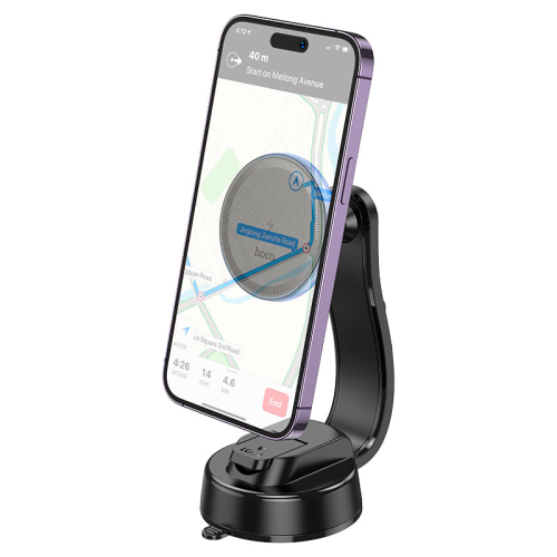 Автоутримувач HOCO HW25+ Wireless Charging 15W, кріплення на торпеду, затискач 50-90мм, Black, Box