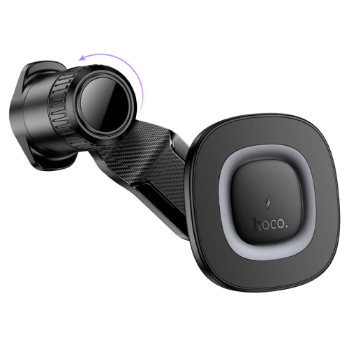 Автоутримувач HOCO HW30+ Wireless Charging 15W, кріплення на решітку, затискач 50-90мм, Gray, Box