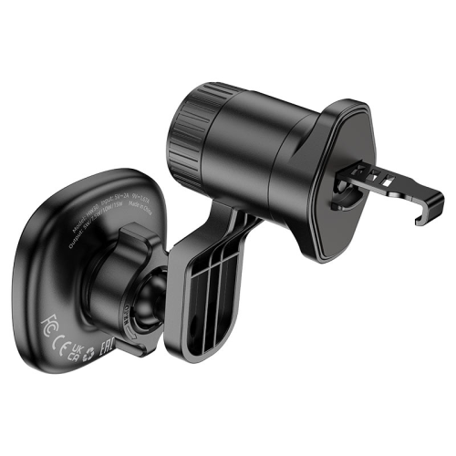 Автоутримувач HOCO HW30+ Wireless Charging 15W, кріплення на решітку, затискач 50-90мм, Gray, Box