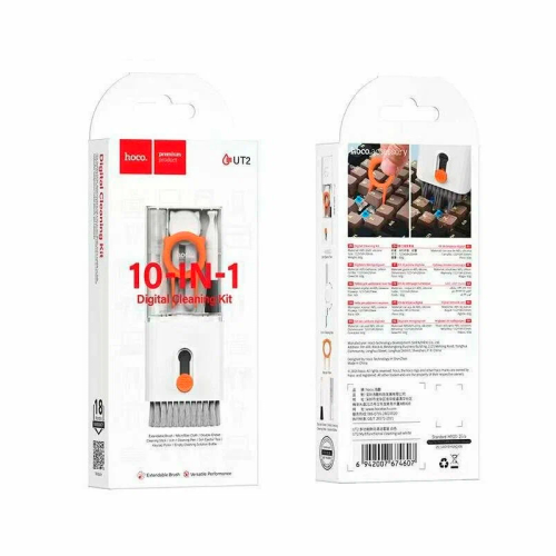 Набір для очищення гаджетів Hoco UT2 10 в 1, White