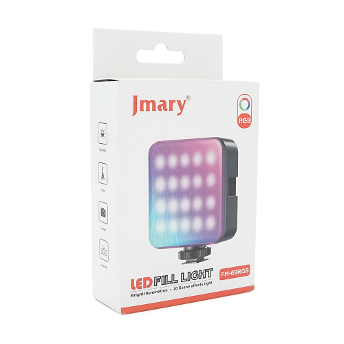 LED-панель Jmary FM-69RGB, 5 Вт, RGB, 2500-9000К, вбудований аккум 2000mAh, 100x30x70мм, Box