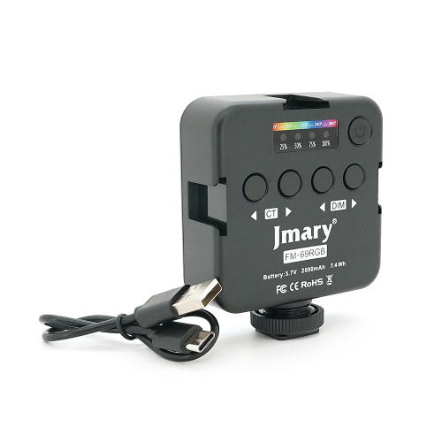 LED-панель Jmary FM-69RGB, 5 Вт, RGB, 2500-9000К, вбудований аккум 2000mAh, 100x30x70мм, Box