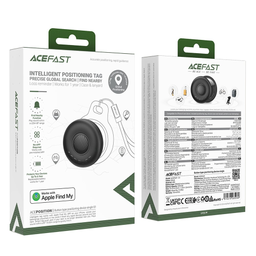 Трекер ACEFAST S1, Black, Box