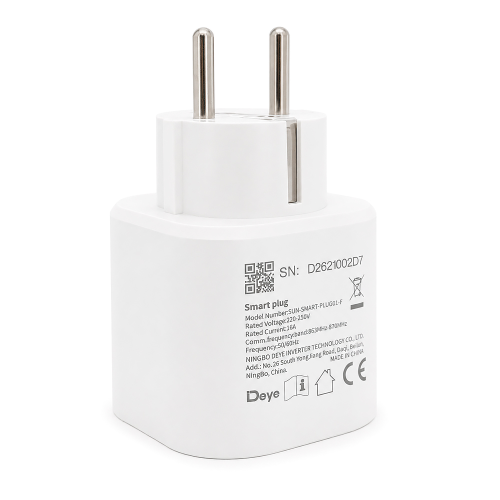 Розумна розетка Deye SUN-SMART-PLUG01-F (протокол LoRa), 230V, 16A, 51,2&amp;times;51,2&amp;times;64мм