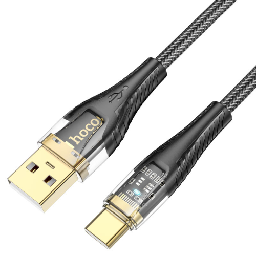 Кабель Hoco U121, Type-C-USB, 60W, Black, довжина 1,2 м, BOX