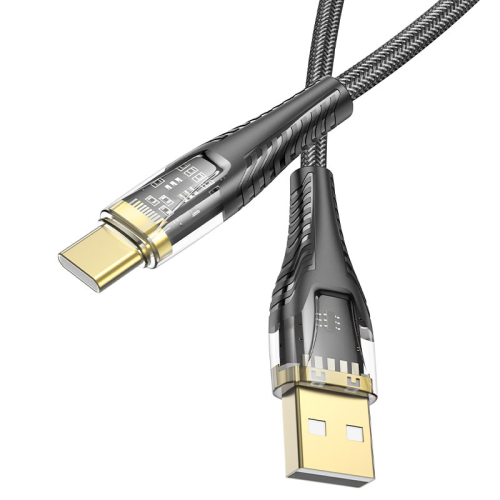 Кабель Hoco U121, Type-C-USB, 60W, Black, довжина 1,2 м, BOX