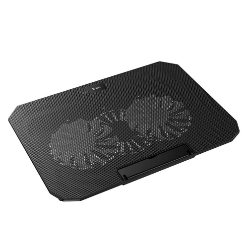 Підставка під ноутбук HOCO GA4, 12-17&amp;quot;, 2*140mm 1300&amp;plusmn;10% RPM, корпус пластик+алюміній, 2xUSB 2.0, 357x262x30mm, RGB, Black, Box