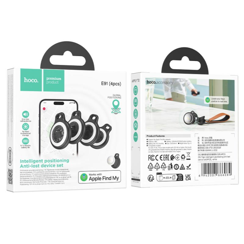 GPS-трекер HOCO E91, комплект 4шт, White, Box