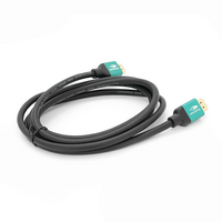 Кабель Guaroven HDMI-HDMI 19+1, UltraHD 8K 60HZ, 4K 120HZ, 1.5m, v2,1, OD-6.3mm, Black, конектор Green, Blister, Q100