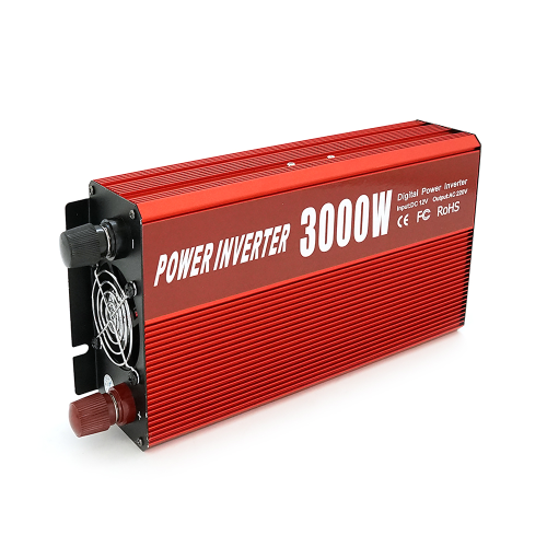 Інвертор напруги YT47940 3000ВА(1800Вт), 12 / 220V, approximated, 1 універсальна розетка, клем + крокодили, Red, Box