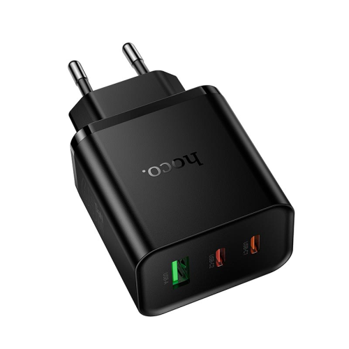 СЗУ HOCO N75 110-240V, PD65W+Q3.0, USB+2*Type-C, Black, Box