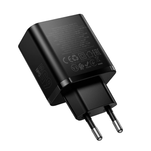 СЗУ HOCO N75 110-240V, PD65W+Q3.0, USB+2*Type-C, Black, Box