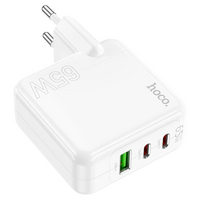 СЗУ HOCO C115A 110-240V, PD65W+Q3.0, USB+2*Type-C, White, Box