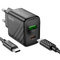 Набір СЗУ HOCO CS23A + кабель Type-C / Type-C 1xUSB+1xUSB-C, PD30W+QC3.0, кабель 1м, Black, Box