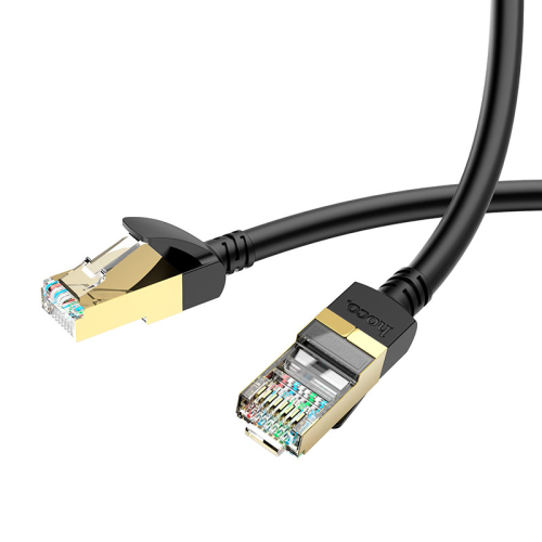 Патч-корд литий HOCO US02, FTP, RJ45, Cat.6, 5,0m, чорний