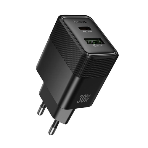 Набір СЗУ HOCO CS112A + кабель Type-C / Type-C 1xUSB+1xUSB-C, PD30W+QC3.0, кабель 1м, Black, Box