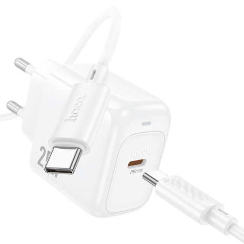 Набор СЗУ HOCO NCS53+кабель Type-C / Type-C, 1xUSB-C, PD25W, White, Box