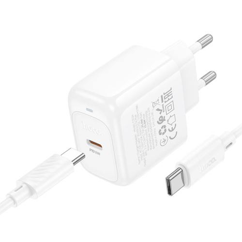 Набор СЗУ HOCO NCS53+кабель Type-C / Type-C, 1xUSB-C, PD25W, White, Box