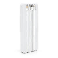 Power bank Voltronic ET8 під 8х18650, Digital display, Output: 22.5W, 4 кабелі (USB, Micro-USB, Type-C, Lightning), PVC, ліхтар, White, BOX