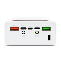 Power bank Voltronic L20 під 20х18650, Wireless charging, Digital display, Output: 22.5+15W, USB+USB-C, PVC, ліхтар, White, BOX