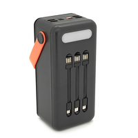 Power bank Voltronic S21 під 21х18650, Led display, Output: 22.5W, 3 кабелі (Micro-USB, Type-C, Lightning), PVC, ліхтар, Black, BOX