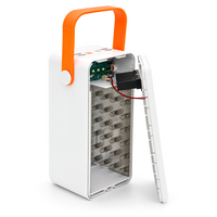 Power bank Voltronic S28 під 28х18650, Led display, Output: 22.5W, 3 кабелі (Micro-USB, Type-C, Lightning), PVC, ліхтар, White, BOX
