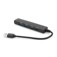 Хаб USB HUB 3.0 на 1 порт USB3.0 + 3 порти USB2.0+ Type-C, Black, OEM