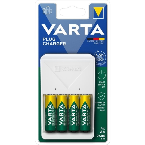 Зарядное устройство Varta Plug Charger 4xAA/ААА 2600mAh (57657101461)