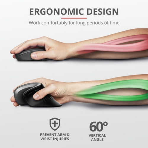 Миша Trust Verro Ergonomic, WL, чорний