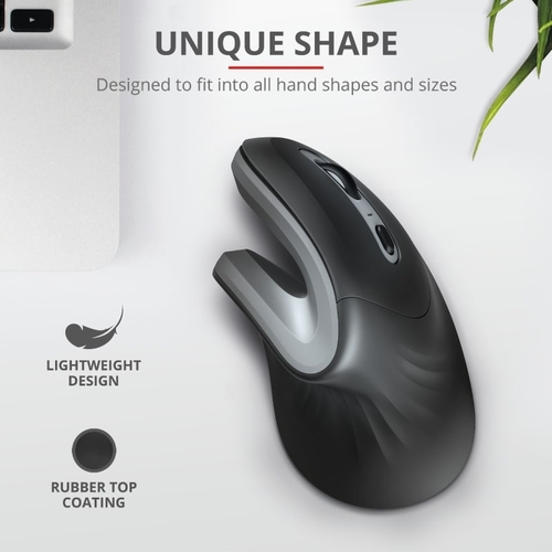 Миша Trust Verro Ergonomic, WL, чорний