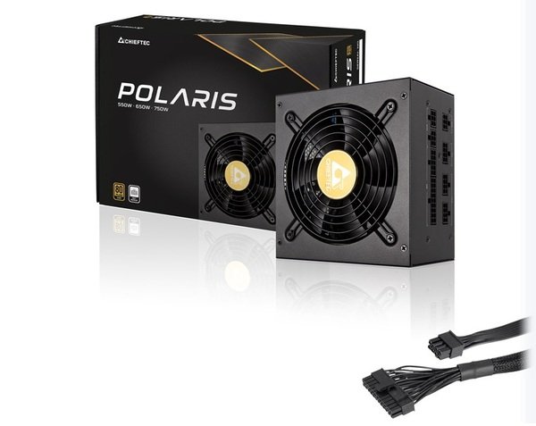 Блок живлення CHIEFTEC Polaris  (750W), >90%, 80+ Gold, 120мм, 1xMB 24pin(20+4), 2xCPU 8pin(4+4), 3xMolex, 8xSATA, 4xPCIe 8pin(6+2), Fully Modular