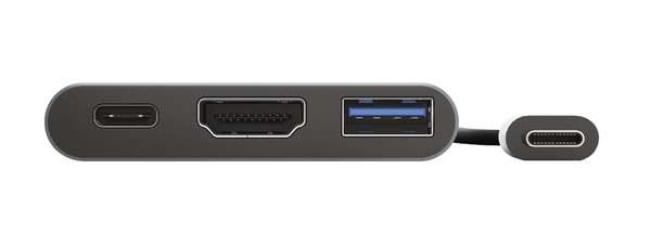 Хаб Trust Dalyx 3-in-1 USB-С > USB-А 3.2/USB-С/HDMI, Алюміній, 0.1м, чорний