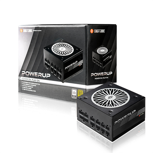 Блок живлення CHIEFTEC PowerUP  (750W), >90%, 80+ Gold, 120мм, 1xMB 24pin(20+4), 2xCPU 8pin(4+4), 3xMolex, 9xSATA, 4xPCIe 8pin(6+2), Fully Modular