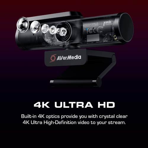 Вебкамера AVerMedia PW513 4K, 30fps, fixed focus, чорний