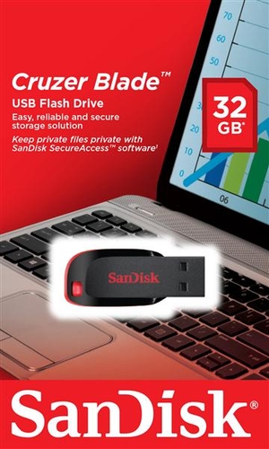 UFD 32GB USB2.0 SanDisk Cruzer Blade Black (SDCZ50-032G-B35)