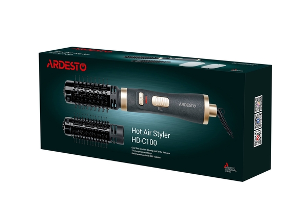 Фен-щітка Ardesto Gemini, 1000Вт, 2 режими, чорний