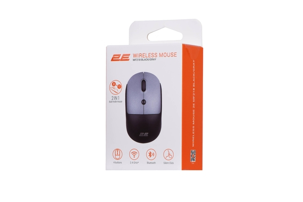 2E Миша MF218 Silent WL BT Black/Gray