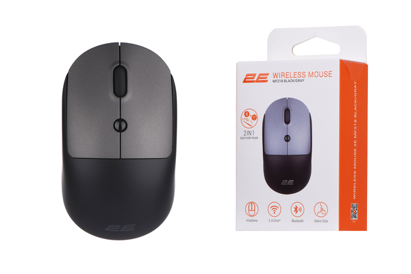 2E Миша MF218 Silent WL BT Black/Gray