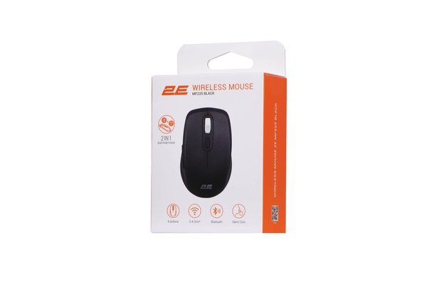 Мышь беспроводная 2E MF225 Silent WL BT Black (2E-MF225WBK)