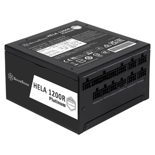 Блок живлення SilverStone Hela Cybenetics  (1200W), >90%, 80+ Platinum, 135мм, 1xMB 24pin(20+4), 2xCPU 8pin(4+4), 3xMolex, 12xSATA, 6xPCIe 8pin(6+2), 1x12VHPWR, 1xFDD, Fully Modular