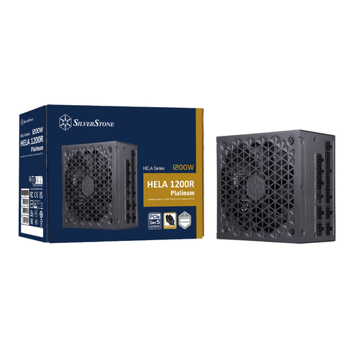 Блок живлення SilverStone Hela Cybenetics  (1200W), >90%, 80+ Platinum, 135мм, 1xMB 24pin(20+4), 2xCPU 8pin(4+4), 3xMolex, 12xSATA, 6xPCIe 8pin(6+2), 1x12VHPWR, 1xFDD, Fully Modular
