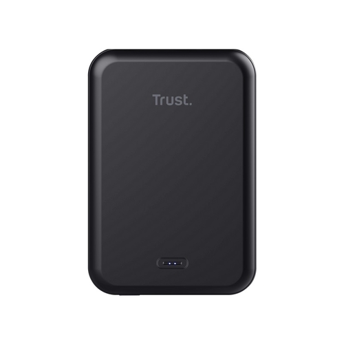 Акумулятор портативний літій-іонний power bank Trust Magnetic, 5000 мА·год, USB-C/бездротова зарядка, 15W, чорний